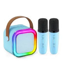 Caixa de Som Portátil com 2 Microfones – Diversão Garantida no Seu Karaokê!